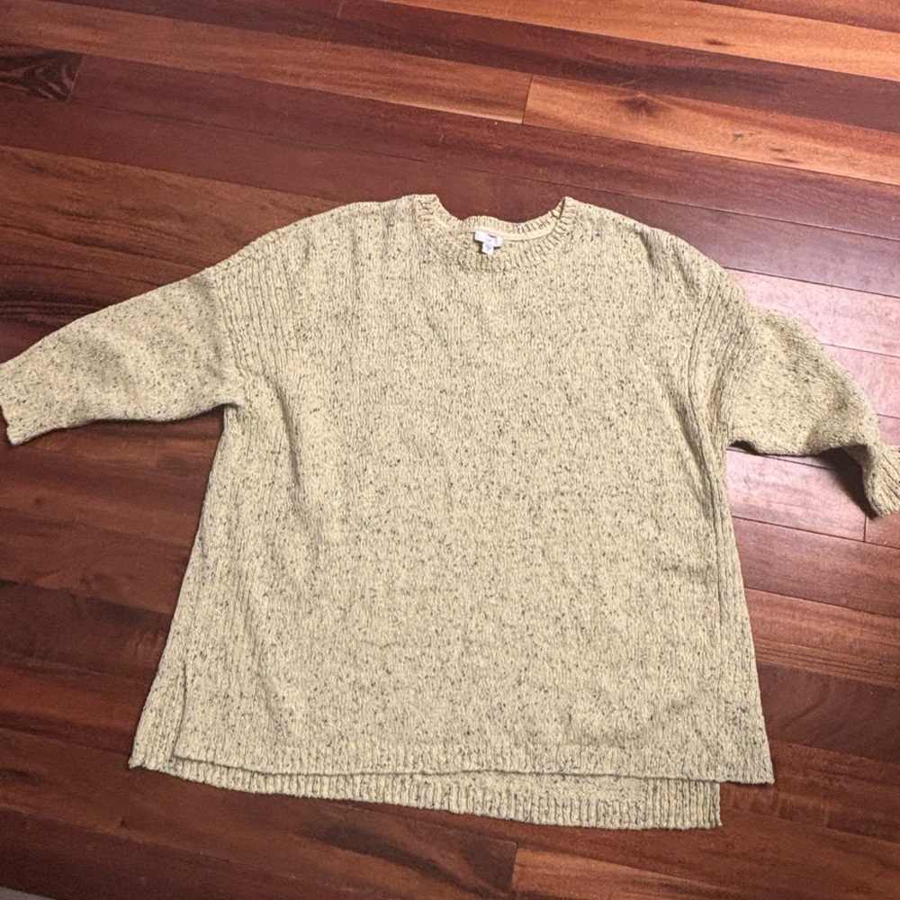 New with tags J Jill yellow speckle/marled sweater w bracelet w bracelet sleeves